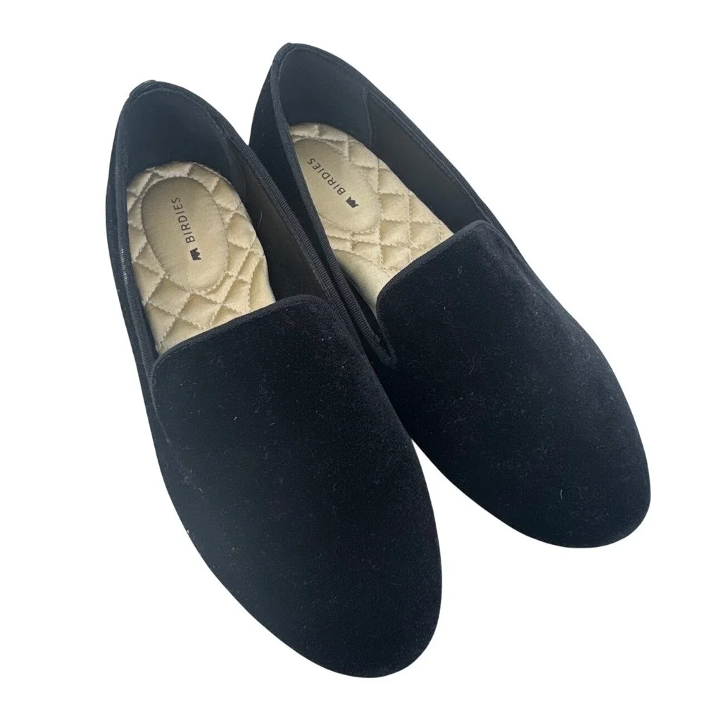 Birdies Flats The Starling Velvet Loafers Women's Size 6.5 Black